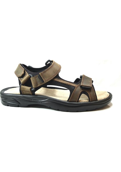 DK.391 Hakiki Deri Cırtlı Anatomik Erkek Spor Sandalet