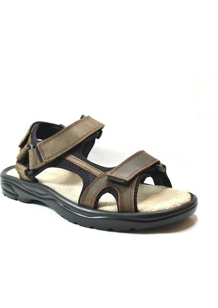 DK.391 Hakiki Deri Cırtlı Anatomik Erkek Spor Sandalet