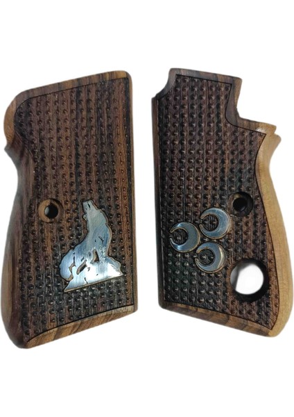 Düğmeli Beretta Mod 70 Tek Düğmeli Beretta Kurt Ve Üç Hilal Logolu Kabze
