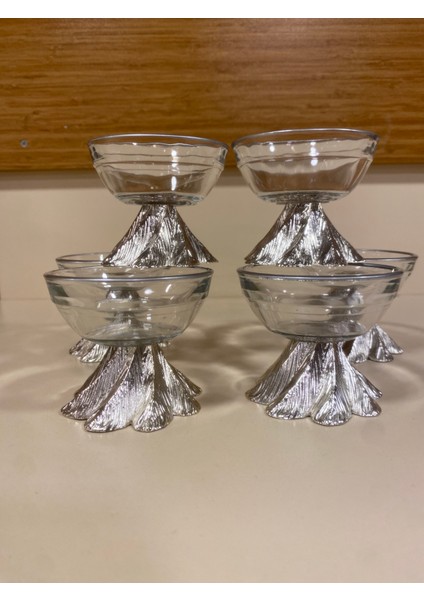 Lokumluk 6'lı Gümüş Metal Pirinç Ayaklı Çap 8 cm fırsatları
