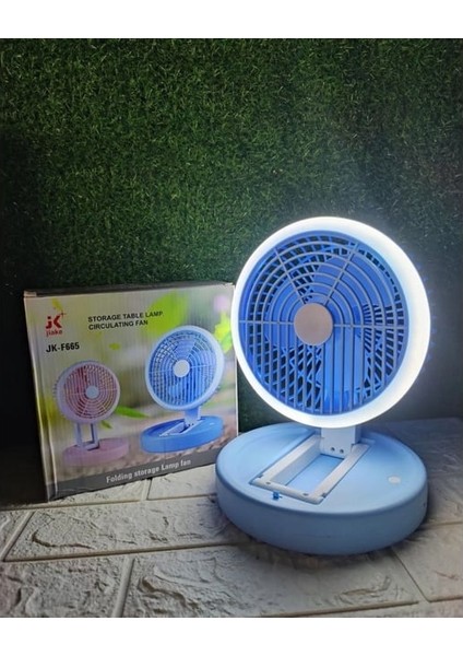 F665 Şarjlı Led Işıklı 3 Hız Modlu Vantilatör Askılı Vantilatör