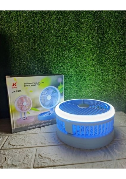 F665 Şarjlı Led Işıklı 3 Hız Modlu Vantilatör Askılı Vantilatör