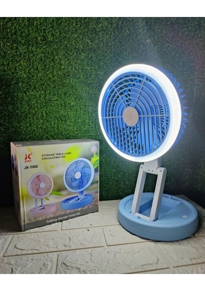 F665 Şarjlı Led Işıklı 3 Hız Modlu Vantilatör Askılı Vantilatör