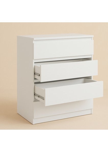 Liva 4 Çekmeceli Kulpsuz Şifonyer - Beyaz fiyatları