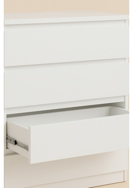 Liva 4 Çekmeceli Kulpsuz Şifonyer - Beyaz indirimleri