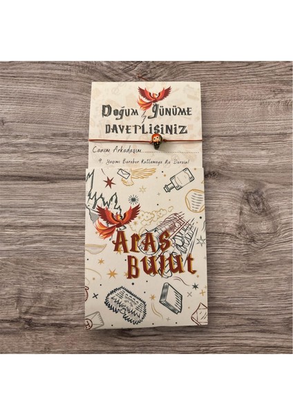 Özel Gün Davetiyesi Zarflı 6 Adet Parti & Doğum Günü Davetiyesi Hp Figür Bileklikli modelleri