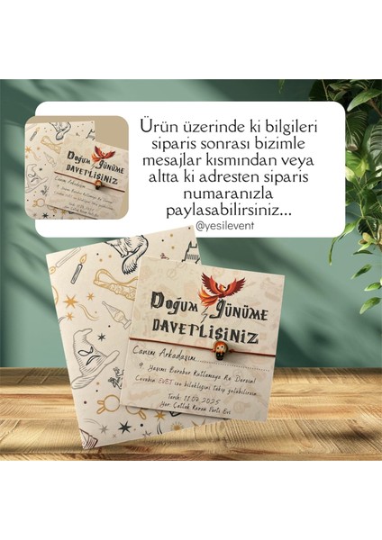 Özel Gün Davetiyesi Zarflı 6 Adet Parti & Doğum Günü Davetiyesi Hp Figür Bileklikli fırsatları