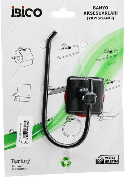Siyah Metal Açık Wc Kağıtlık Yapışkanlı Montaj BNY-708