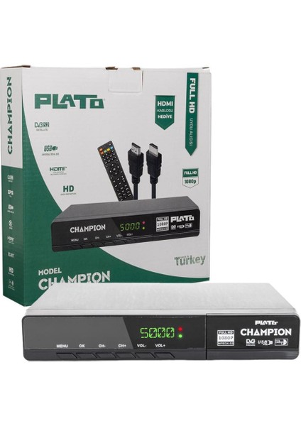 AYDOGANTICARET44 Plato Champıon Kasalı Full Hd Uydu Alıcısı (Scart+Hd)(Hdmı Kablo Dahil) modelleri