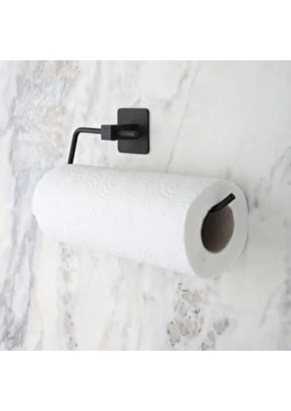 AYDOGANTICARET44 Kendiliğinden Yapışkanlı Siyah Paslanmaz Metal Rulo Havluluk Aparat