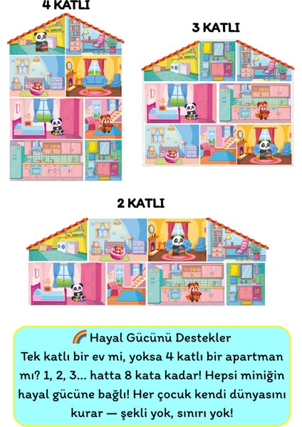 Kino’nun Evi - Aşamalı Puzzle | 8 Oda 80 Farklı Ev | 35-50 cm Dev Boy