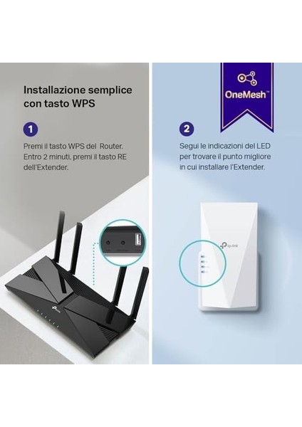 RE500X, AX1500 Mbps, Geniş Bant/wi-Fi Genişletici, 1 Gigabit Bağlantı Noktası ile /hotspot, Dahili Erişim Noktası Modu, Wi-Fi 6 Menzil Genişletici