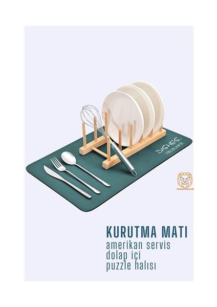 Dktt Bulaşık Durulama Kurutma Matı Süzücü Emici D.reohouri Design