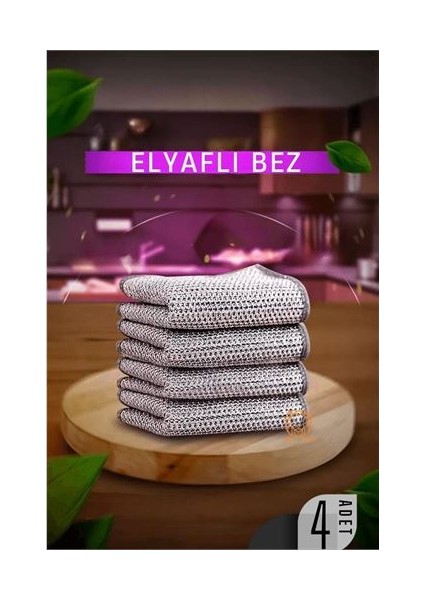 Dktt Elyaflı Bulaşık ve Temizlik Bezi 4 Adet