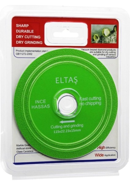 AYDOGANTICARET44 Cam Kesme Yeşil Hassas Kesici Disk - Taşlama 115X22X23X15MM