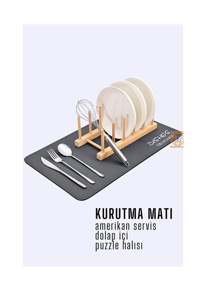 Dktt Bulaşık Durulama Kurutma Matı Süzücü Emici D.reohouri Design