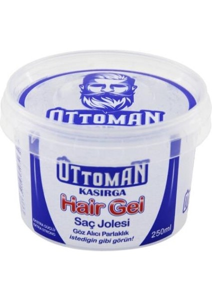 AYDOGANTICARET44 Ottoman Kasırga 250ML Şeffaf Extra Sert Saç Jölesi