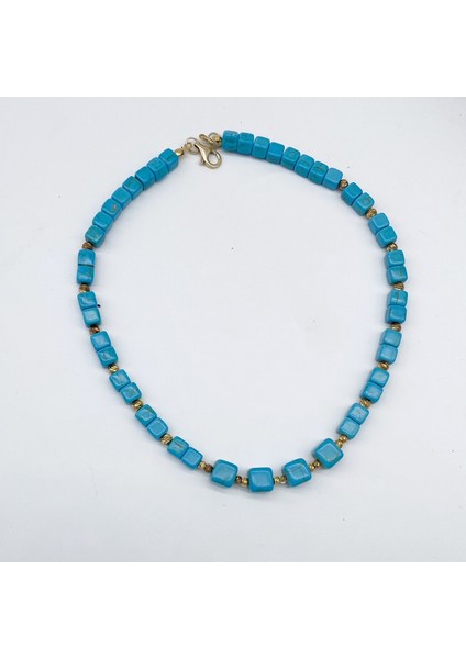 Iz Jewel 925 Ayar Gümüş Turkuaz Taşlı Kolye