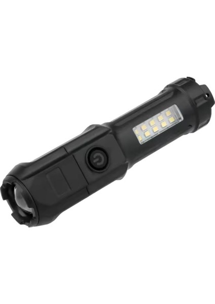 AYDOGANTICARET44 109-B Zoomlu Flash Özellikli Smd ve Power Ledli Şarjlı Plastik Kasa El Feneri (Powerbank Özellikli)