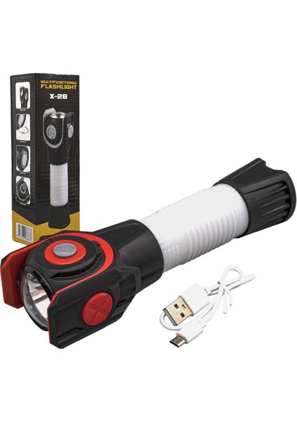 AYDOGANTICARET44 Çok Fonksiyonlu USB Şarjlı El Feneri