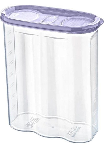 AYDOGANTICARET44 2 Kapaklı Ölçekli Erzak Kuru Gıda Saklama Kutusu Kabı 2,4 LITRE-SA940