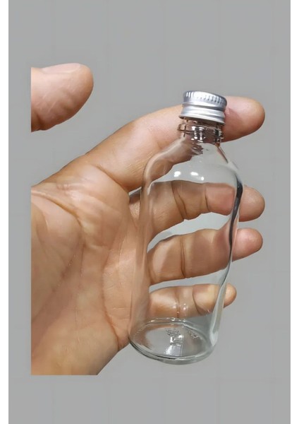 6 Adet Şeffaf Cam Shot Şişesi Sızdırmaz Gümüş Metal Kapaklı Kolonya Koku Süs Çok Amaçlı Şişe 100ML