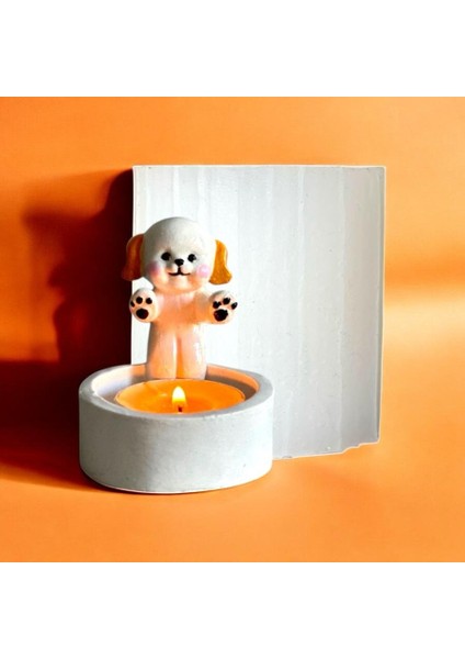 Köpek Model Tealight Mumluk Silikon Kalıbı