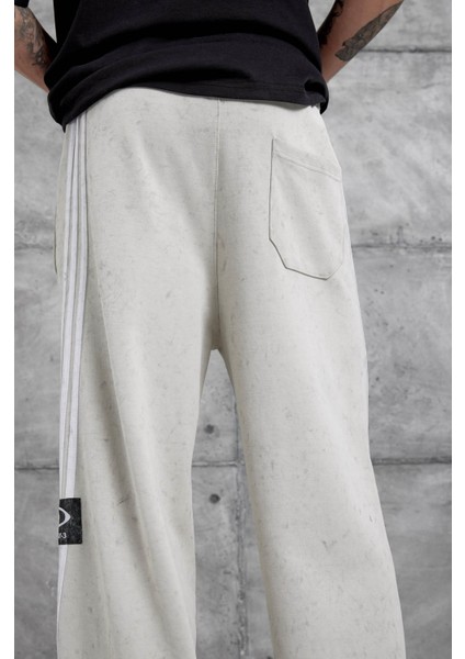 Krem Ynzay-3 Yazılı Baggy Eşofman Altı indirimleri