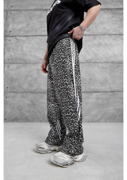 Siyah Şal Desen Bol Kalıp Eşofman