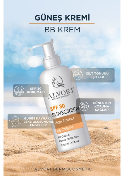 Alvori Dermocosmetic High Protect Bb Cream , Kapatıcı Özellik, Yüksek Koruma SPF 30 Güneş Kremi 50 ml fiyatları