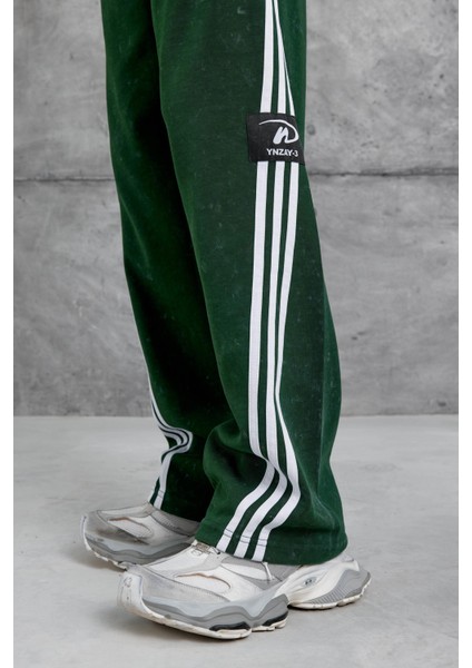 Yeşil Ynzay-3 Yazılı Baggy Eşofman Altı