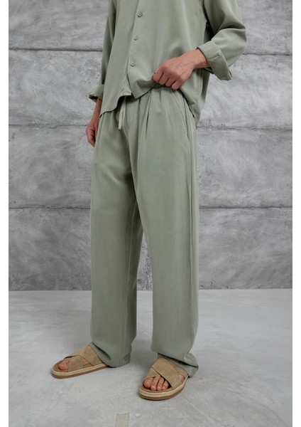 Yeşil 512 Tencel Kumaş Oversize Takım Alt Üst