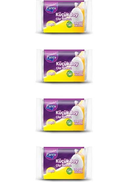 Güçlü Çöp Torbası Küçük Boy 40X50CM 30 Adet 4 Paket