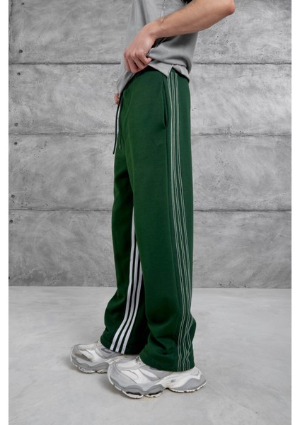 Yeşil Dikiş Detaylı Baggy Eşofman Altı