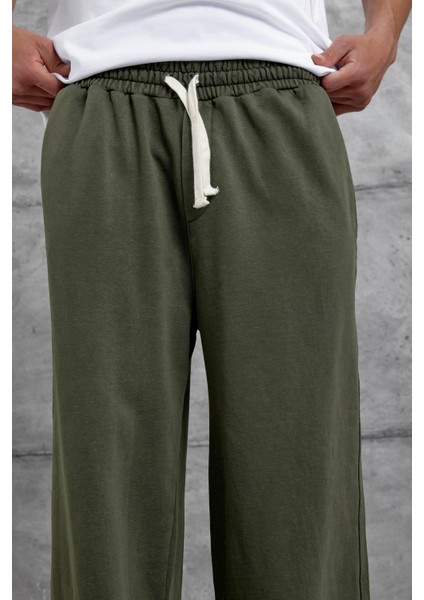 Haki Yıkamalı Basic Baggy Eşofman
