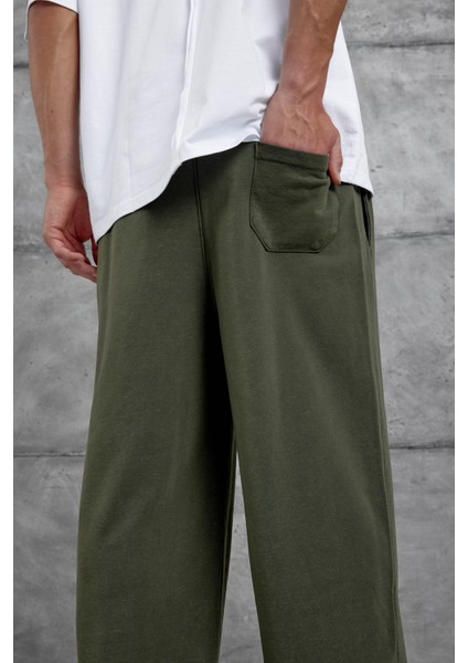 Haki Yıkamalı Basic Baggy Eşofman