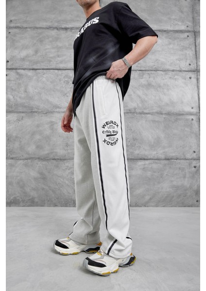 Gri Weirdx Yazılı Baggy Eşofman