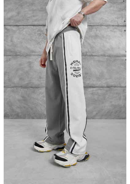 Füme Weirdx Yazılı Baggy Eşofman