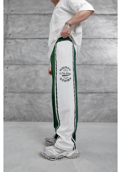 Yeşil Weirdx Yazılı Baggy Eşofman