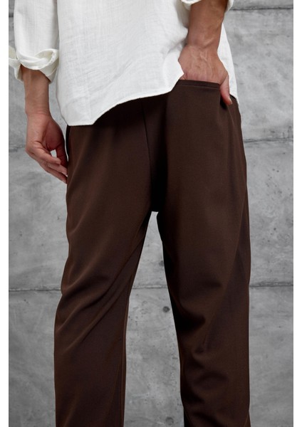 Kahverengi W11 Kumaş Baggy Pantolon indirimleri