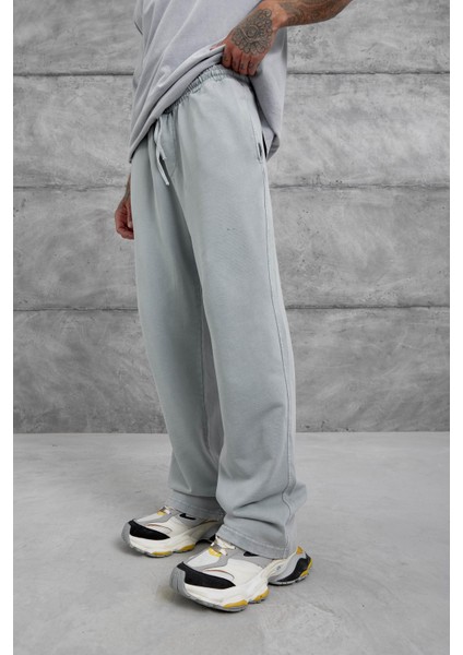 Gri Yıkamalı Basic Baggy Eşofman