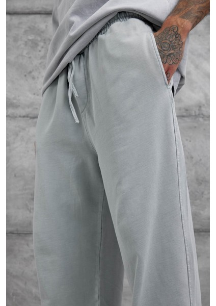 Gri Yıkamalı Basic Baggy Eşofman