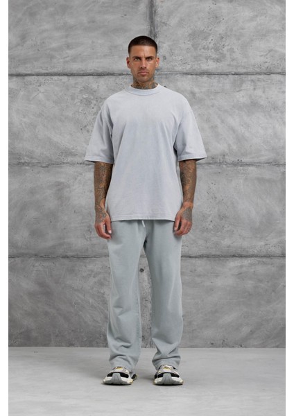 Gri Yıkamalı Basic Baggy Eşofman