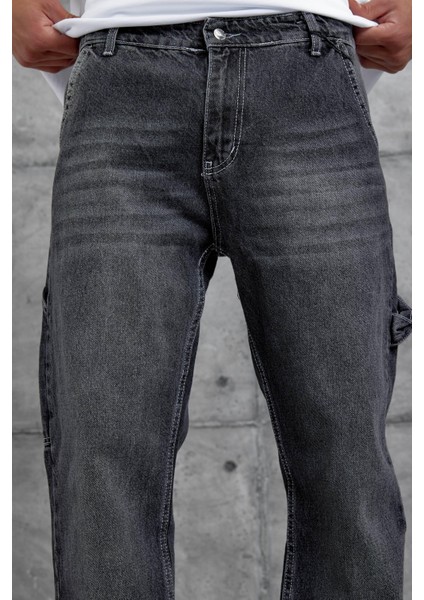 Siyah MB Parça Detaylı Baggy Jean fırsatları