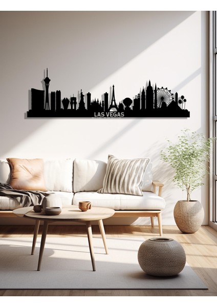Las Vegas Skyline Metal Duvar Dekoru, Abd Şehir Silüeti Duvar Sanatı, Büyük Boy Duvar Sanatı