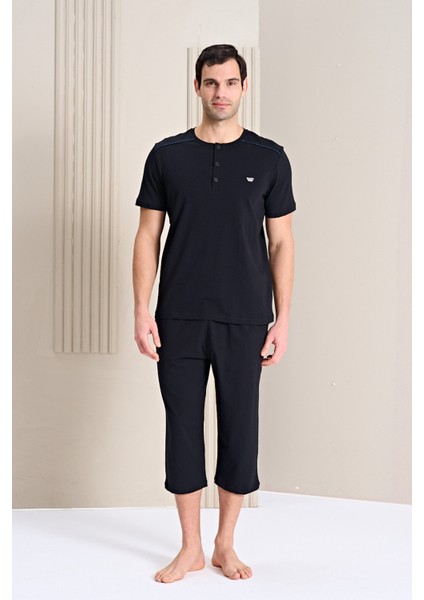 Erkek Pijama Takımı Kapri & Bermuda Kısa Kol