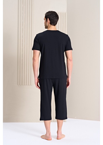 Erkek Pijama Takımı Kapri & Bermuda Kısa Kol