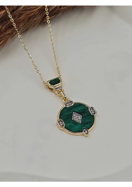 Ithal Özel Seri Yeşil Malakit Chloe Kolye indirimleri
