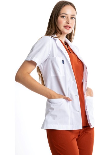 Beyaz Terikoton Ceket Boy Doktor Önlüğü
