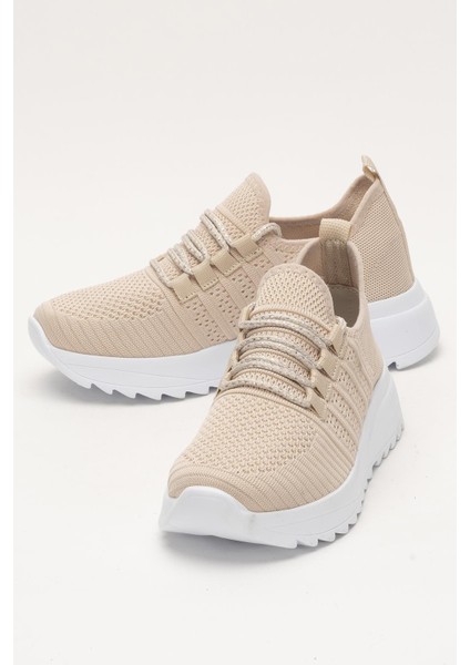 Kadın Ortopedik Taban Triko Günlük Spor Ayakkabı BEJ indirimleri